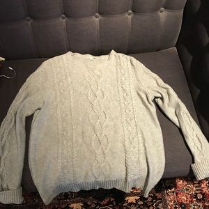 gap grey cable knit sweater